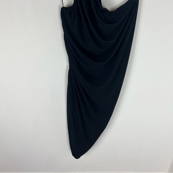 Aritzia Babaton Beverly Contour One Shoulder Ruched Knit Dress Black Size XL B14 - Picture 6 of 10